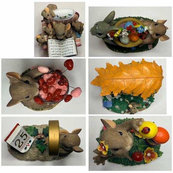 6 Fitz & Floyd Charming Tails Collectible Mice Figurines, Mouse Collection - Picture 11 of 11